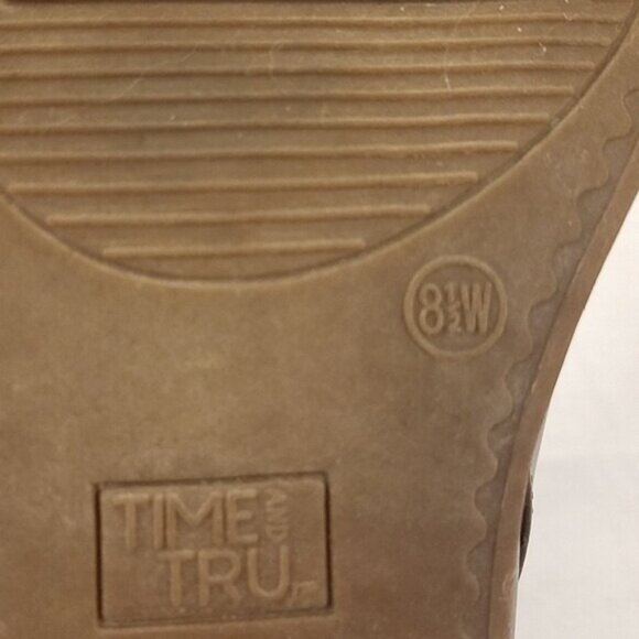 Time And Tru Brown Ankle Boots Side Zipper Closure & Low Heel 8.5 Wide - Picture 7 of 7
